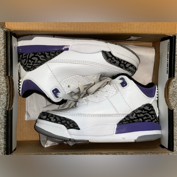 Jordan 3 RETRO (TD) Dark Iris 8C - Picture 9 of 10